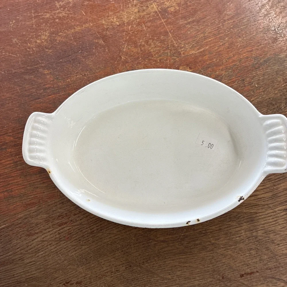 Small Orange Cast Iron Casserole Dish Made In France No 20 9.5X6X2  With Ears